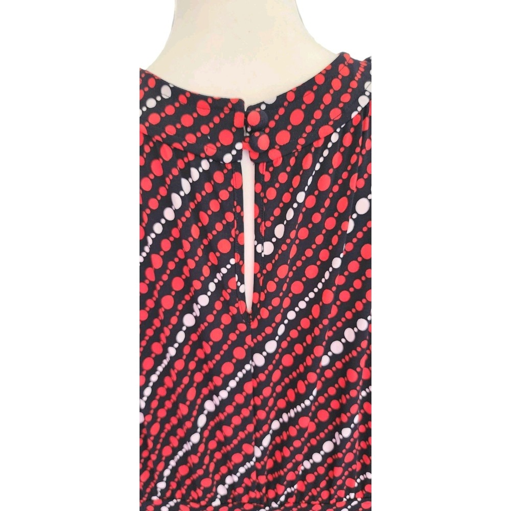 Banana Republic Maxi Dress Womens XL Navy Red White Dot Stretch Casual Long Fall - Picture 4 of 9